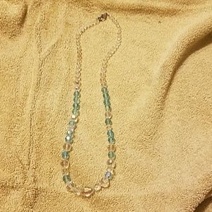 Long crystal beaded necklace